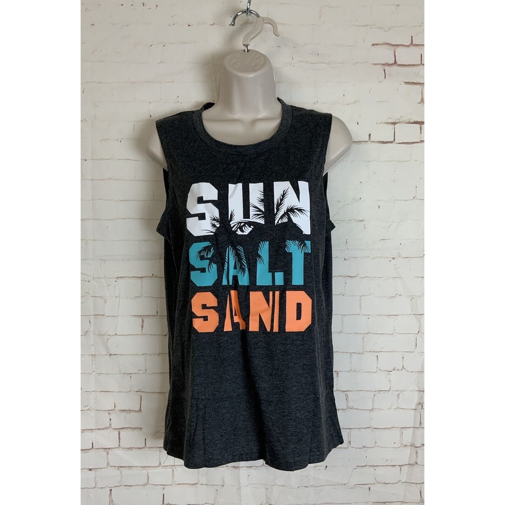 Womens "Sun, Salt, Sand" Gray Sleeveless‎ Top Size S